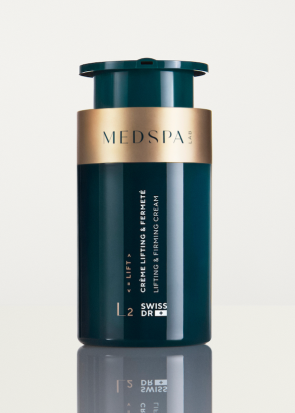 Crème visage raffermissante L2 MEDSPA LABORATOIRES, soin lifting haute performance pour lisser les rides et améliorer la fermeté et l’élasticité de la peau.
