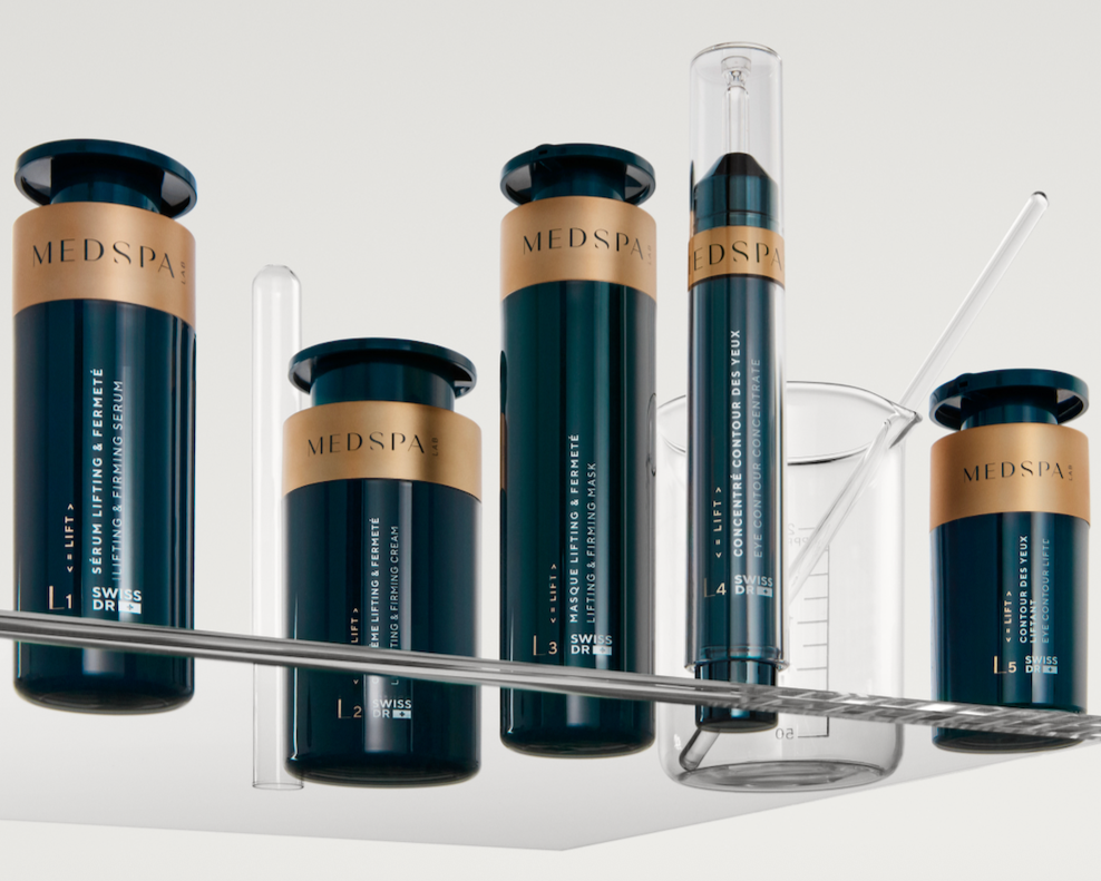 Routine de soins visage lifting MEDSPA LABORATOIRES avec sérum, crème, masque et contour des yeux pour raffermir la peau et lisser les rides.