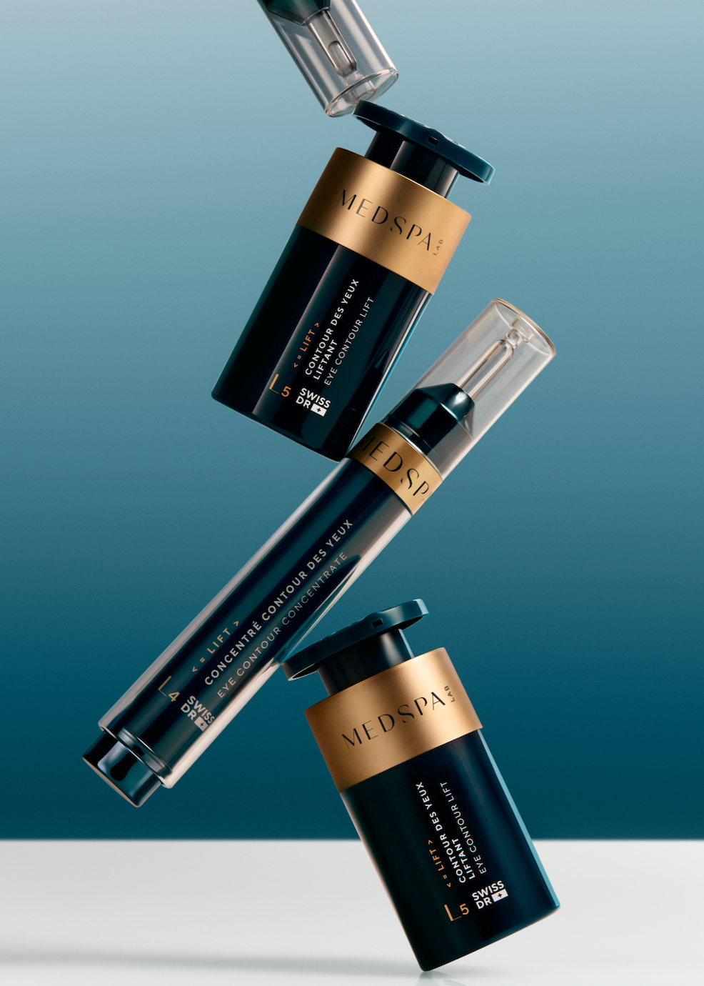 Contour des yeux L5 - L4 MEDSPA LABORATOIRES, soin liftant et hydratant pour lisser les rides, défatiguer et illuminer le regard.