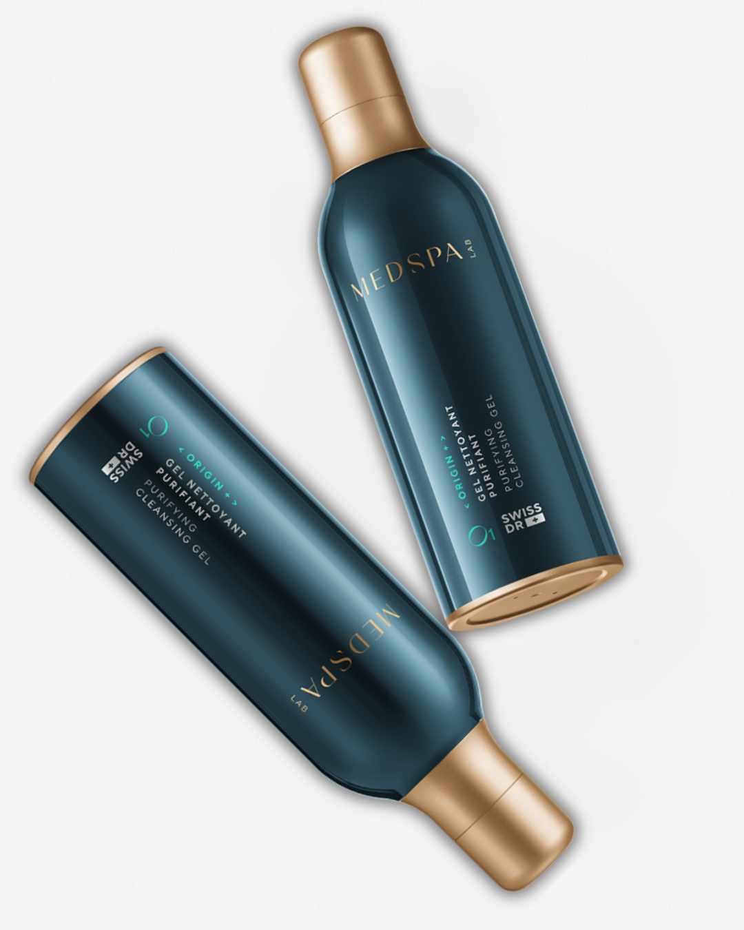 Gel nettoyant purifiant O1 MEDSPA LABORATOIRES, soin visage qui nettoie la peau, régule l’excès de sébum et purifie les pores.