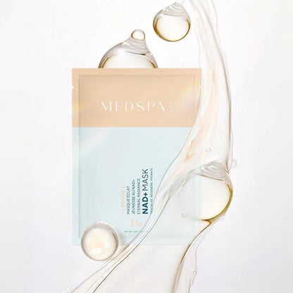 Masque visage NAD+ MEDSPA LABORATOIRES, soin régénérant pour revitaliser la peau, améliorer l’éclat du teint et renforcer l’énergie cellulaire.