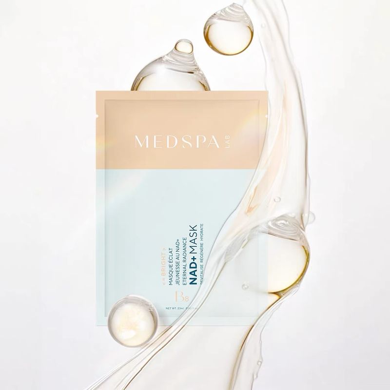 Masque visage NAD+ MEDSPA LABORATOIRES, soin régénérant pour revitaliser la peau, améliorer l’éclat du teint et renforcer l’énergie cellulaire.