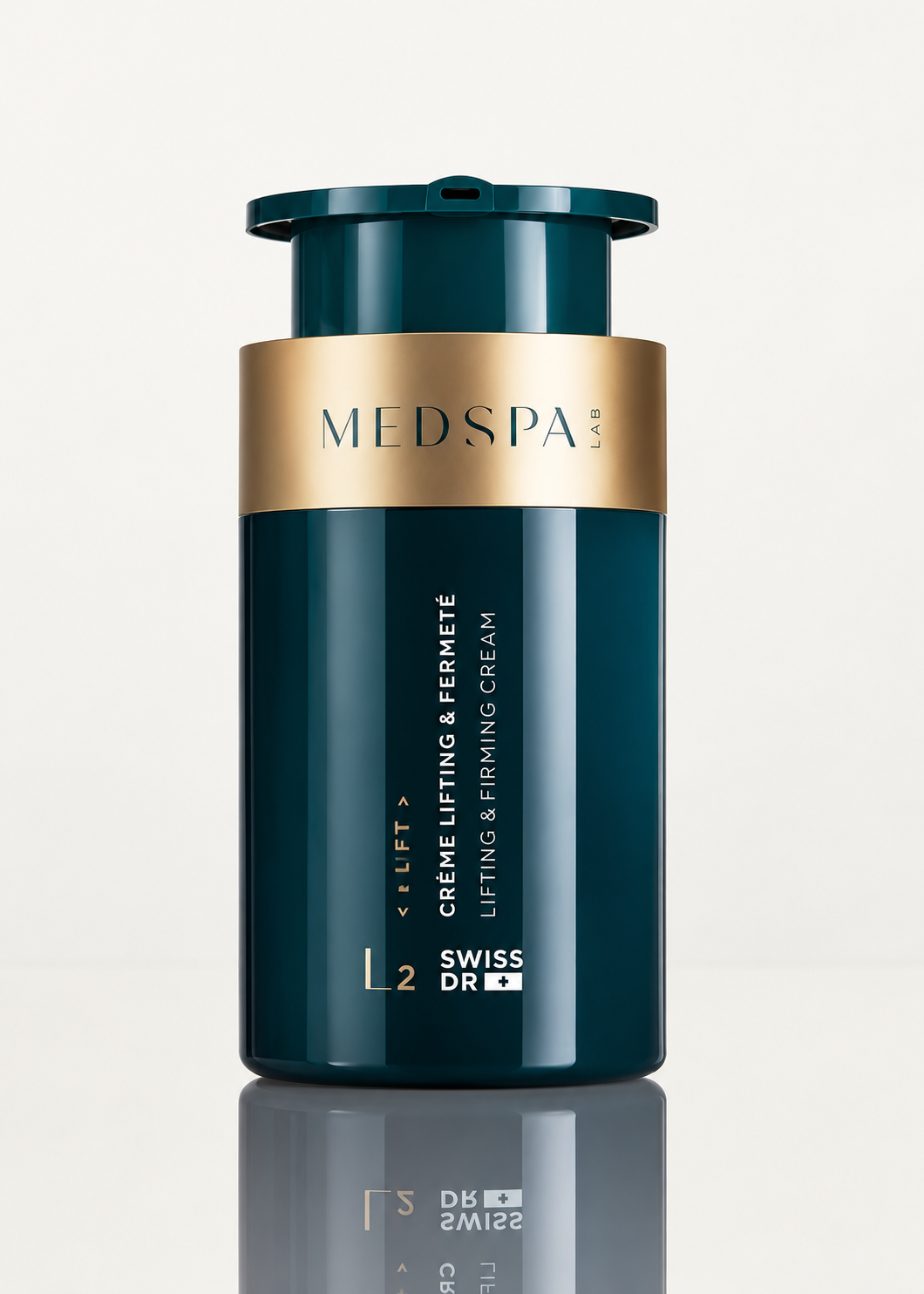 Crème visage raffermissante L2 MEDSPA LABORATOIRES, soin lifting haute performance pour lisser les rides et améliorer la fermeté et l’élasticité de la peau.